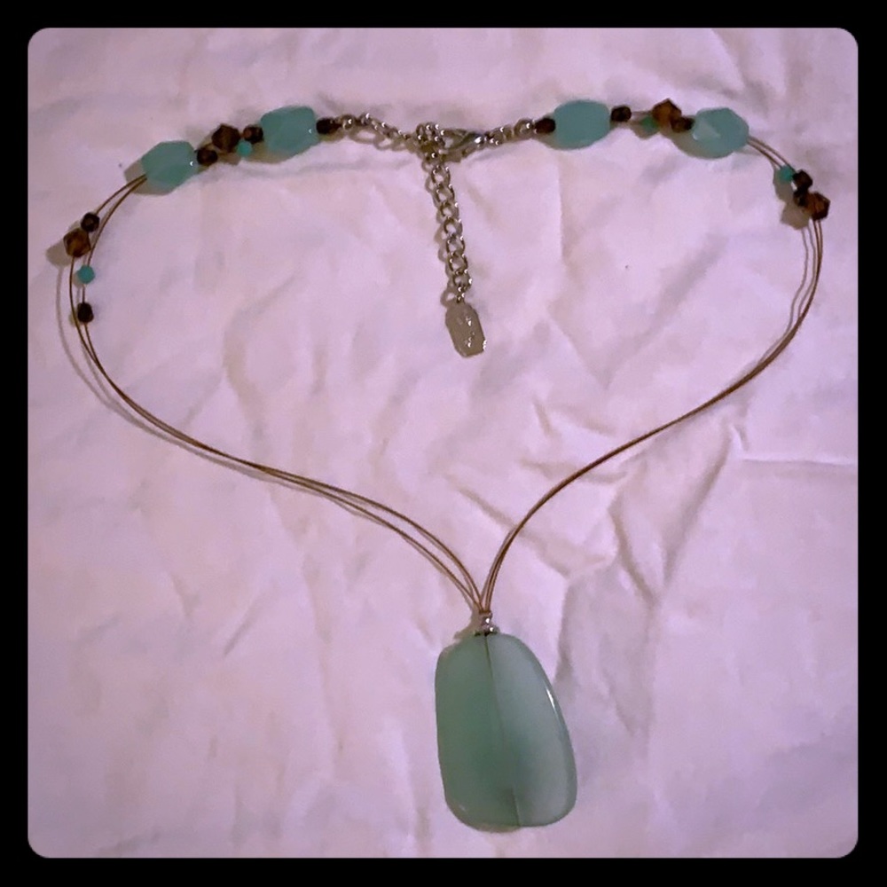 Light green crystal necklace